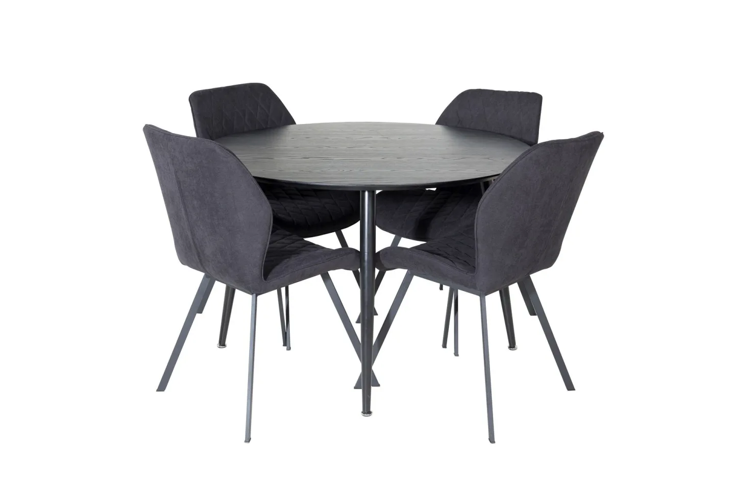 Dipp Matgrupp 115 cm Rund med 4 Gemma stolar - Svart