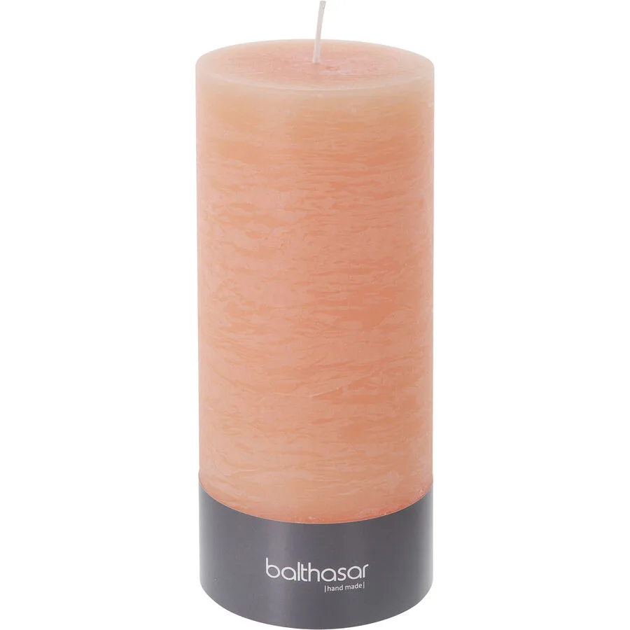 Balthasar Kerze Rustico apricot H20 cm D9 cm, Brenndauer 120h - Material: Wachs
