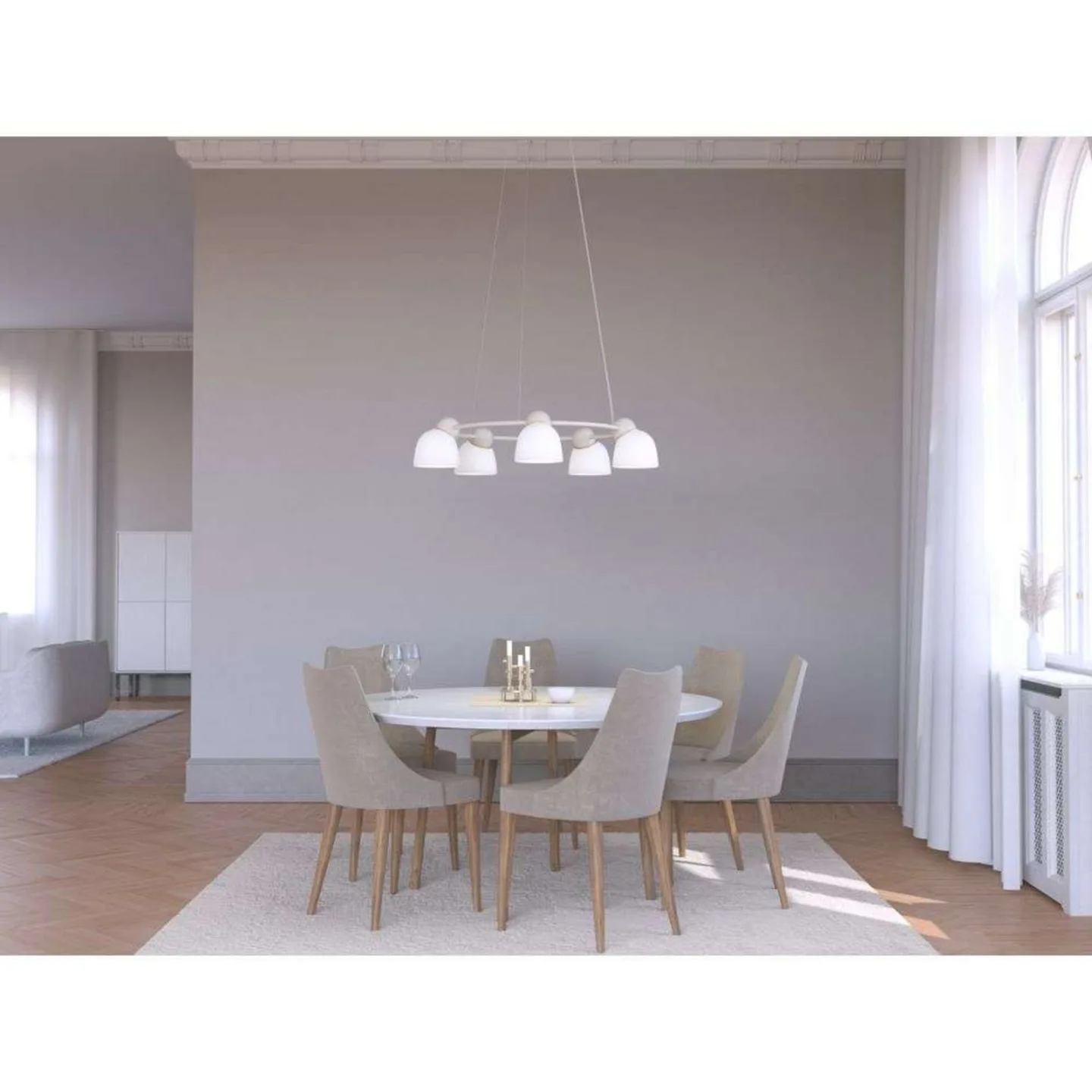 Bird Kronleuchter Ø95,3 Sand/Brass - Belid - Esszimmer - Metall - Ring