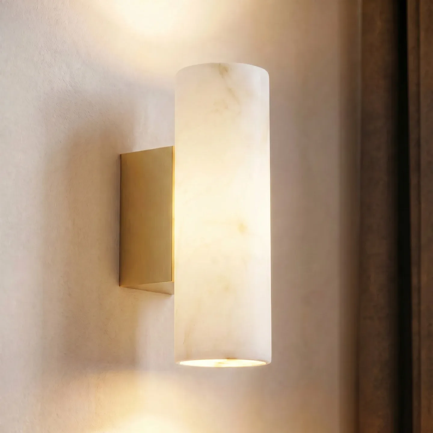 Tavira LED-vegglampe, alabast, opp/ned – Lucande - Stue - Moderne - Med flere lyskilder