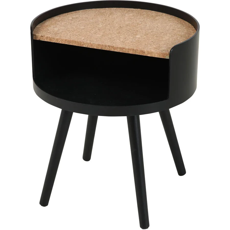 Beistelltisch Ruggero natur/schwarz MDF B 40 H 46 cm