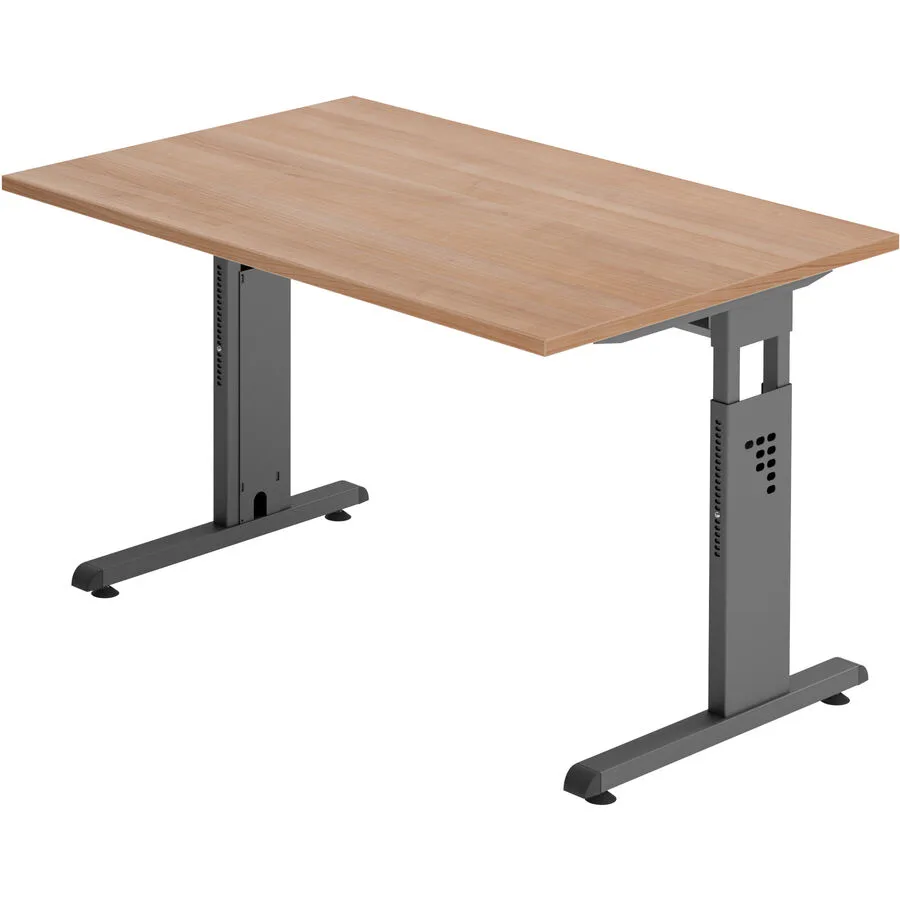 Schreibtisch Office nussbaum Holzwerkstoff Höhenverstellbar B 120 T 80 cm