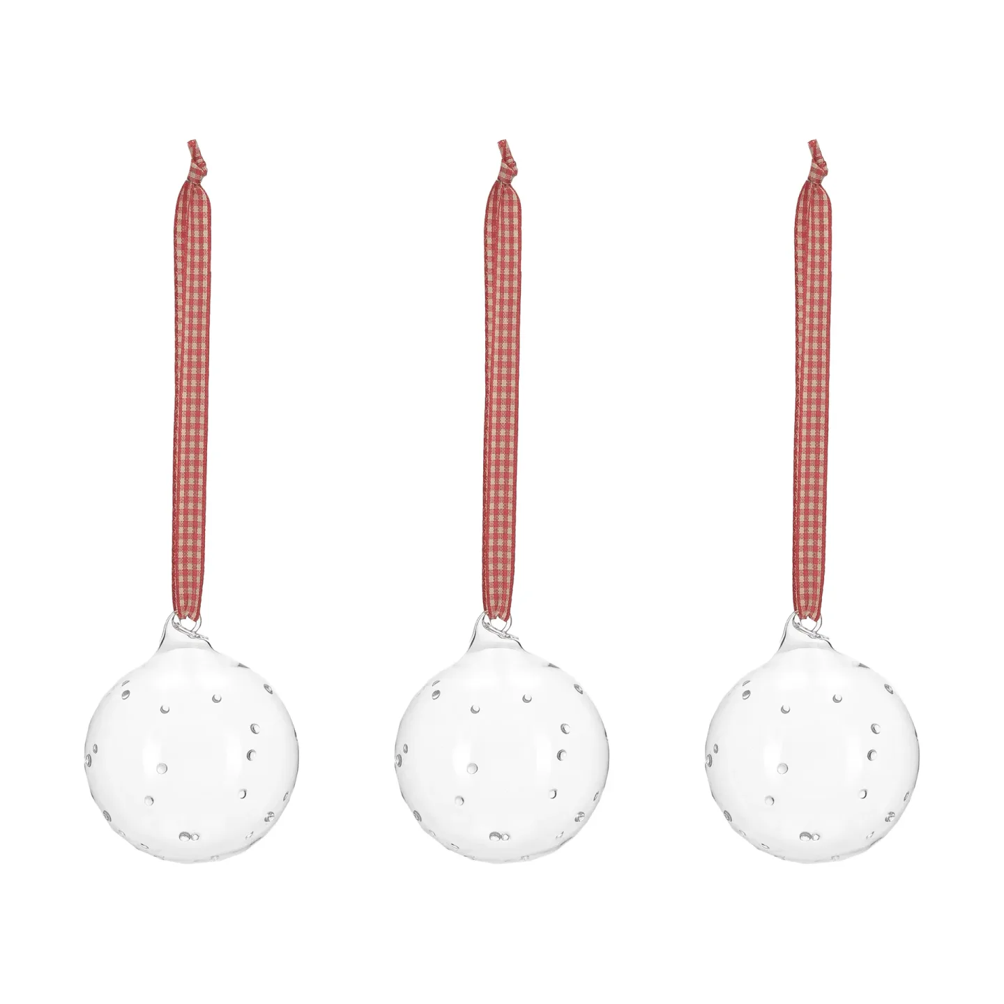 Scandi Living Grace julgranskula med rosett 3-pack Röd