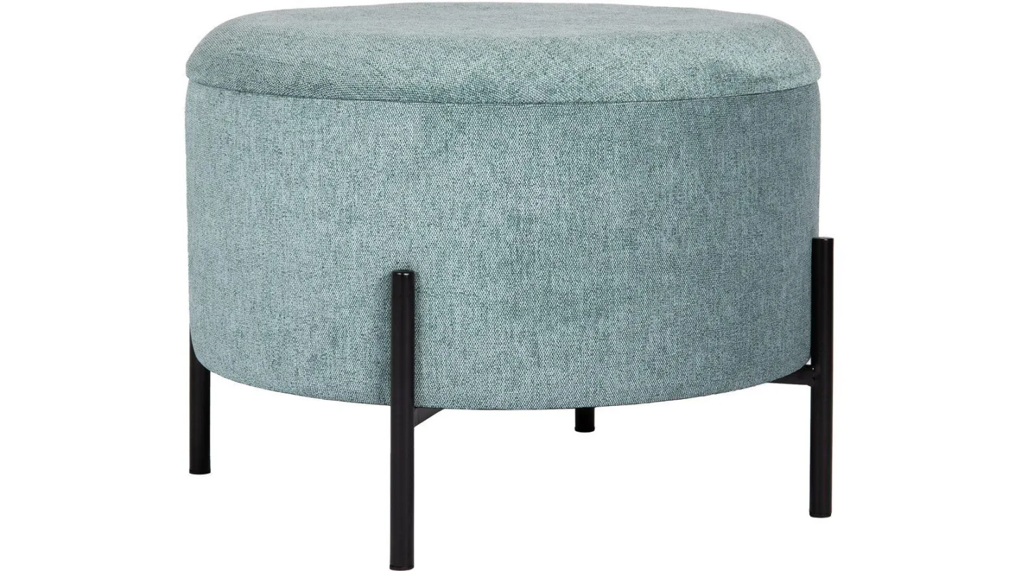Karan Puff med förvaring 55 cm Rund - Blågrön