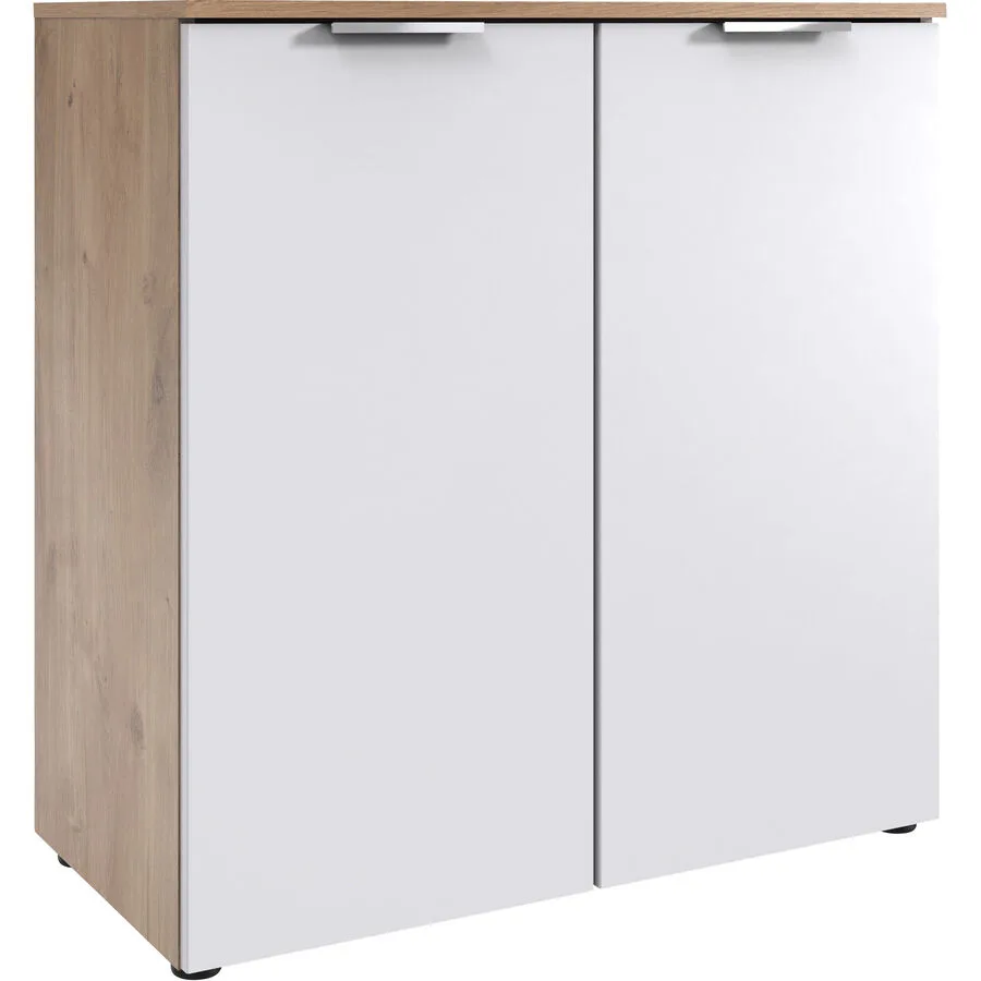 Kommode Sanko Plankeneiche/weiss Holzwerkstoff B 81 H 84 cm