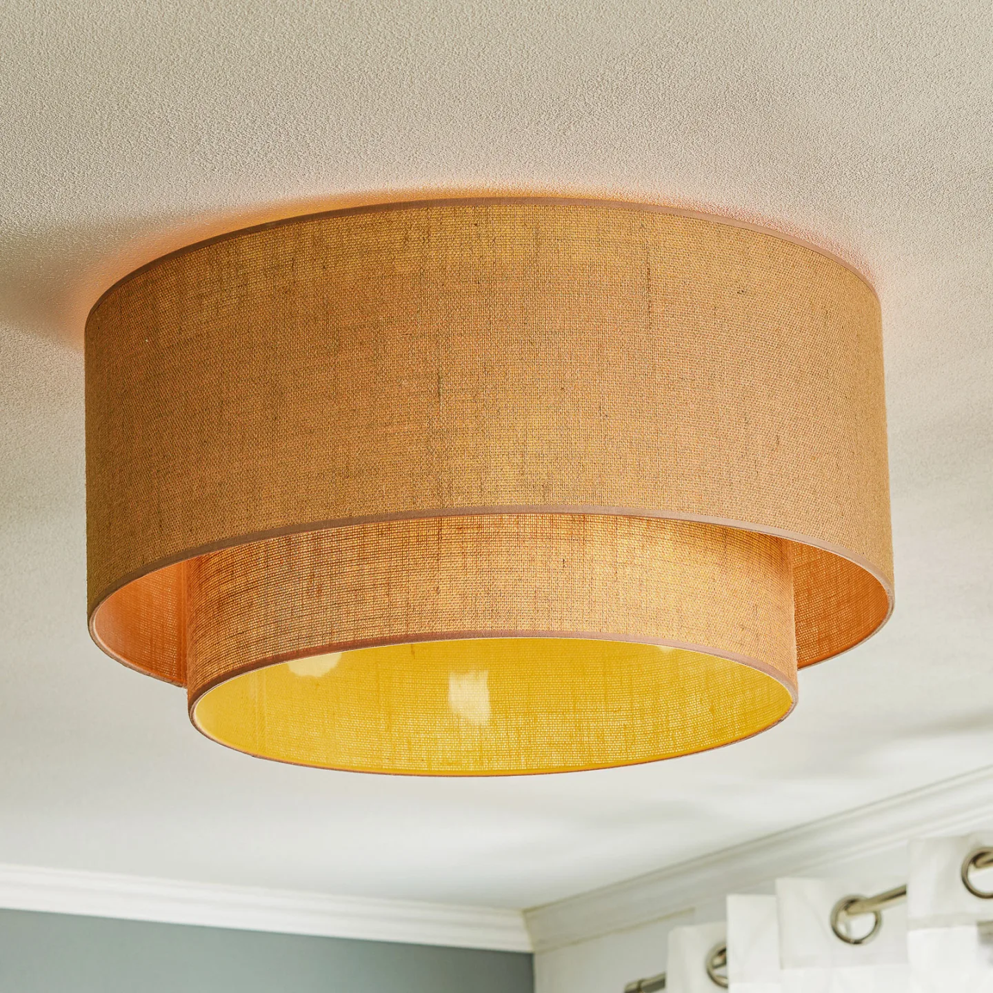 Boho Taklampe Ø60 Jute/Nature - Euluna Boho jute - Stue - Stoff / Tekstil - Rund
