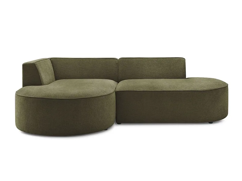 Ecksofa BOBOCHIC ROUSSEAU Stoff mit Textur grün