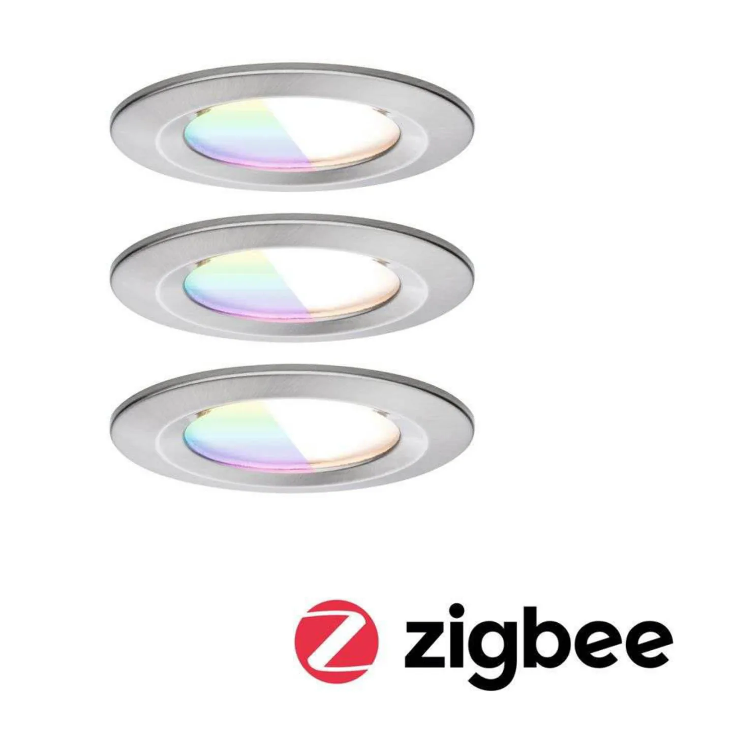 Nova Coin Smart Einbaulampe eisen Ø7,8cm RGBW 3er - Paulmann - Wohnzimmer - Aluminium