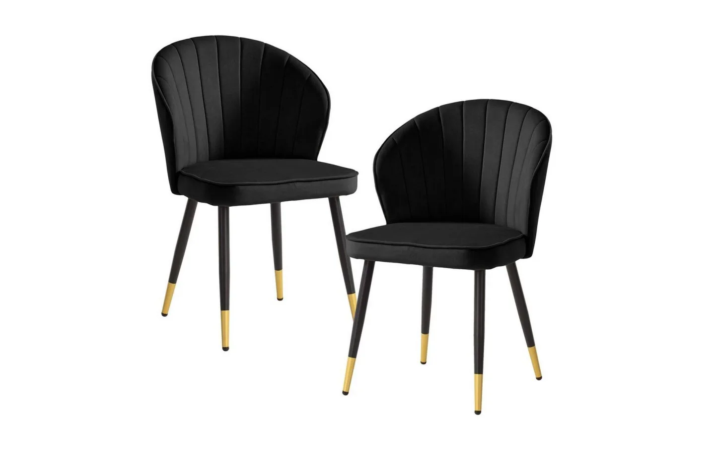 Matstol Wohnling sammet klädd med metallben, modern loftstil Svart - Svart