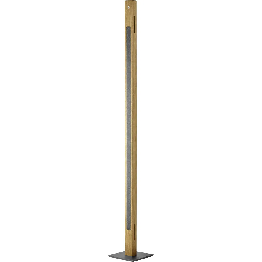 HERZBLUT Stehlampe Karl G Braun/Schwarz Holz 21 cm 161 cm - LED - Lichtfarbe: Extra warmweiss - Helles Neutralweiss - Material: Eiche massiv -