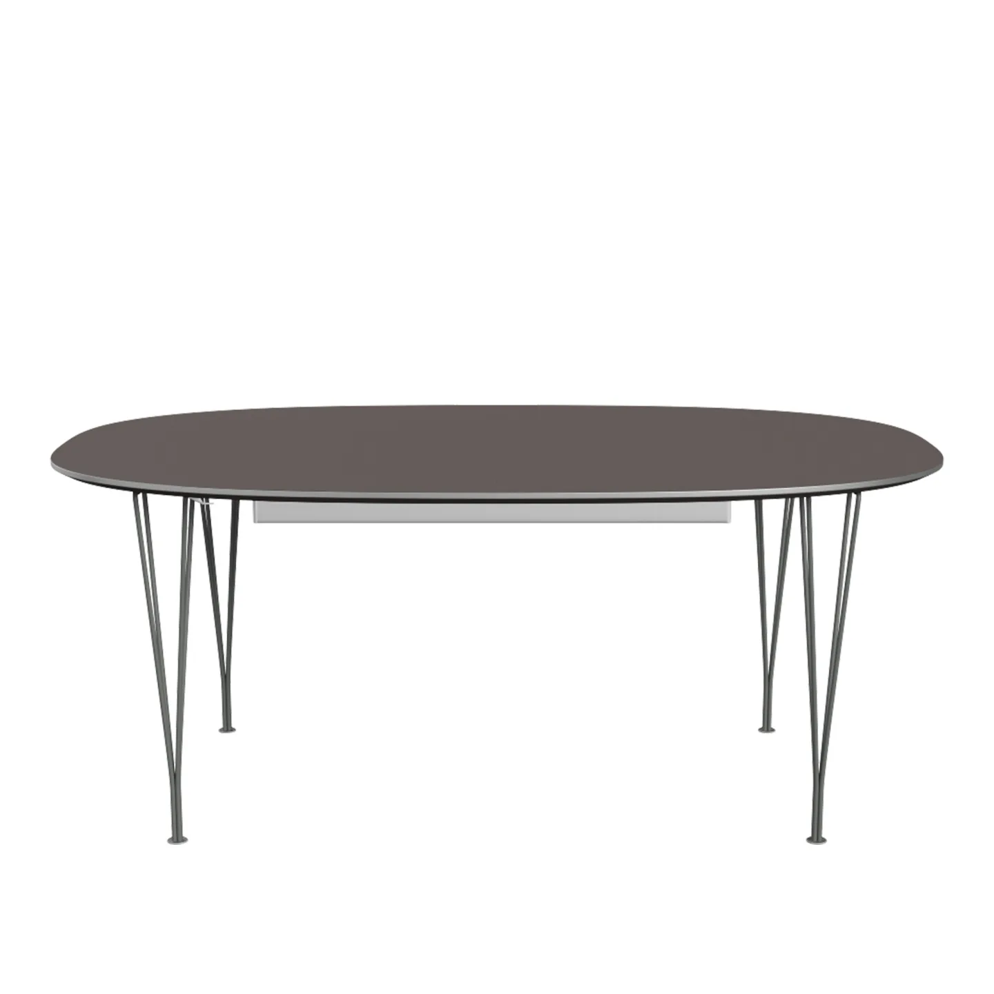 Fritz Hansen - Superellips Utdragbart B620 – 170–270x100 cm Grey Efeso/Black - Matbord - Arne Jacobsen,Bruno Mathsson,Piet Hein - Grå - Metall/Trä