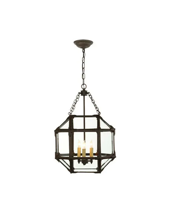 Morris Lantern Antique Zinc/Clear Glass S