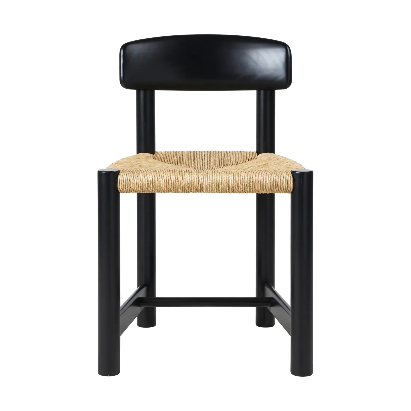 GUBI Daumiller Side Chair stol Natural Rush-brown/black pine