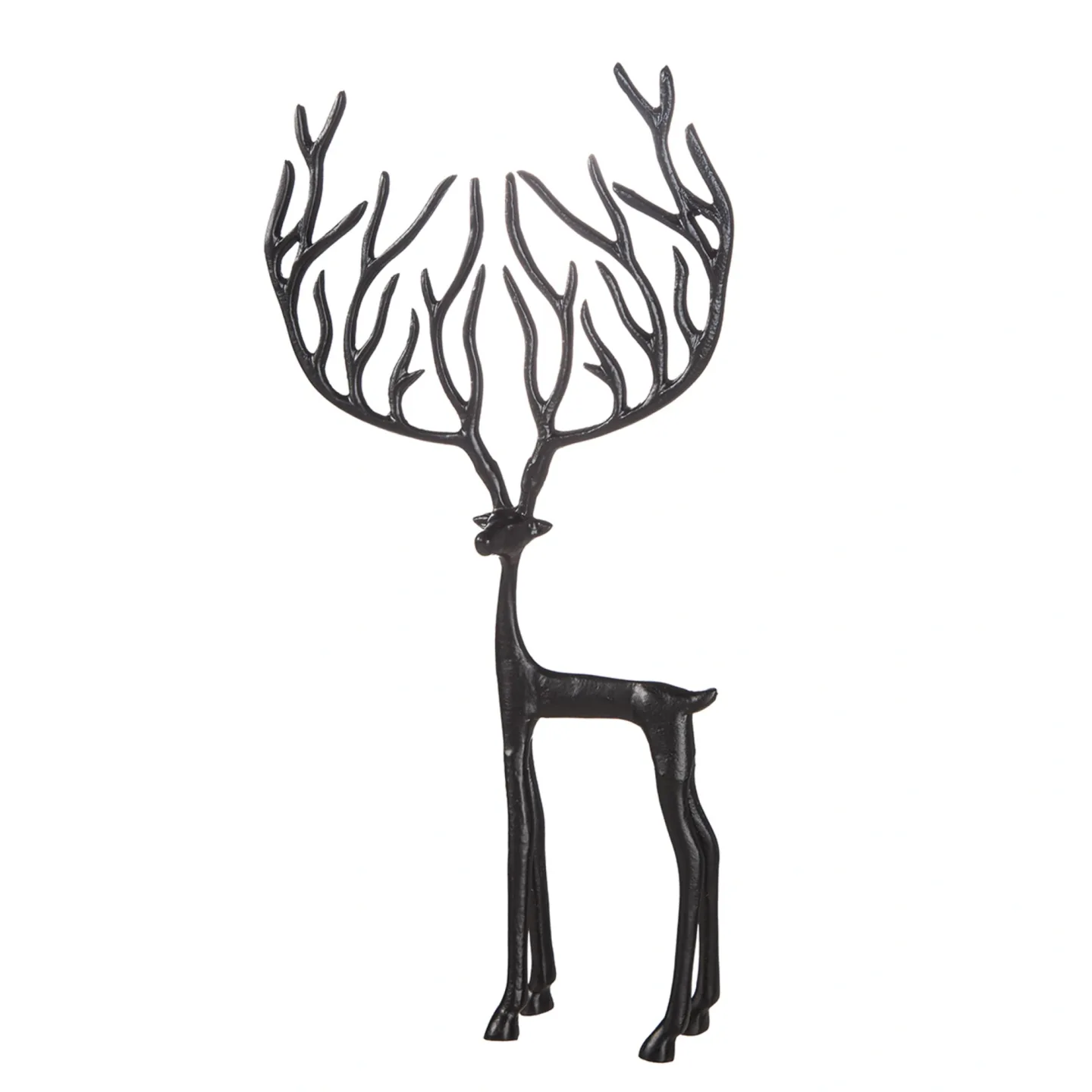 Gilde Figur Rentier, Aluminium, Schwarz H: 32 cm | Schubiger Möbel