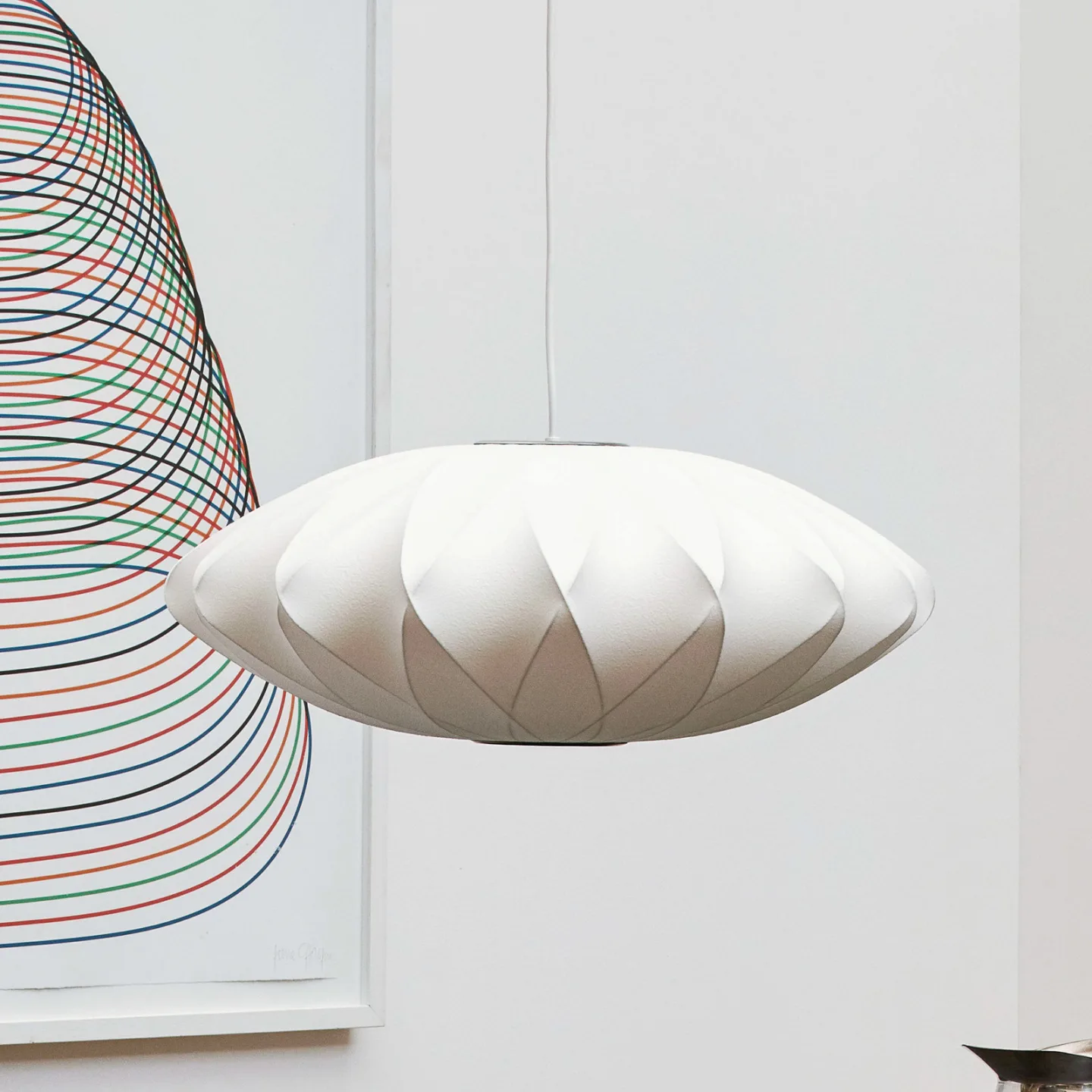 HAY Nelson Bubble Saucer crisscross pendel M Off white