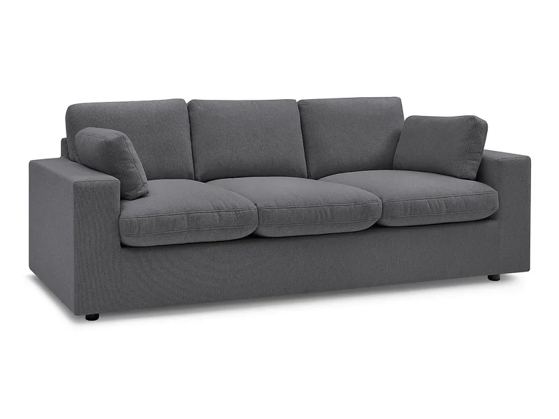 3er Sofa BOBOCHIC BELAIR Stoff dunkelgrau