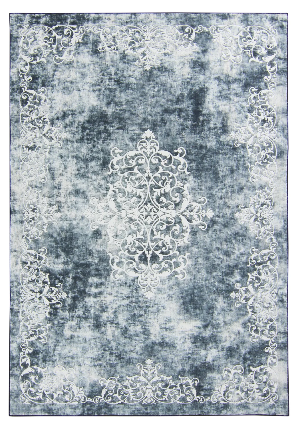 Wilton-teppe - Santi (blågrå/hvit) (Størrelse: 200 x 280 cm)