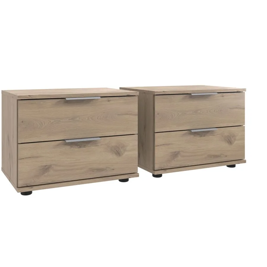 Nachttisch 2er-Set Peyton A Eiche Nachbildung Holzwerkstoff B 104 H 40 cm
