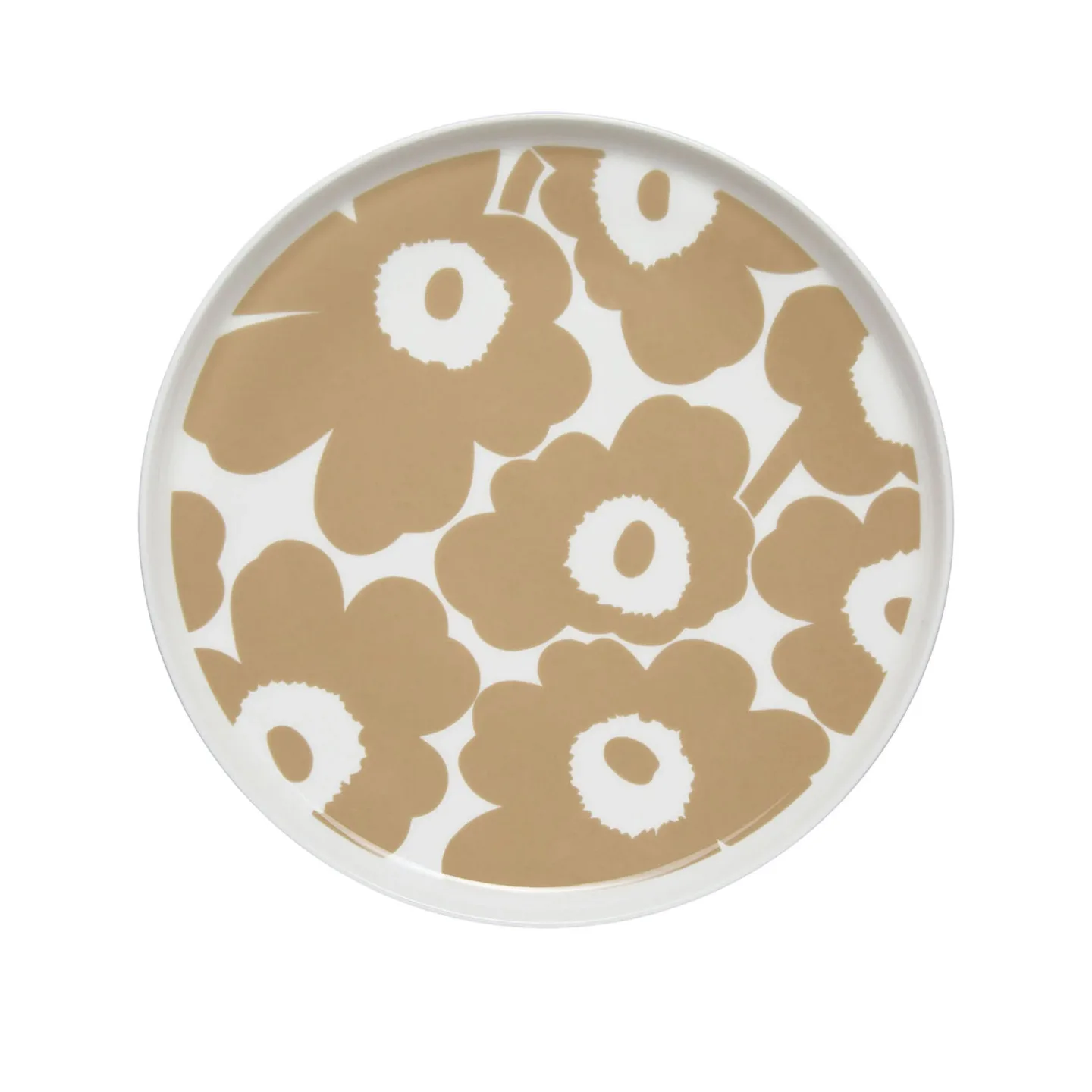Marimekko - Unikko tallrik 25 cm white beige - Mattallrikar - Sami Ruotsalainen