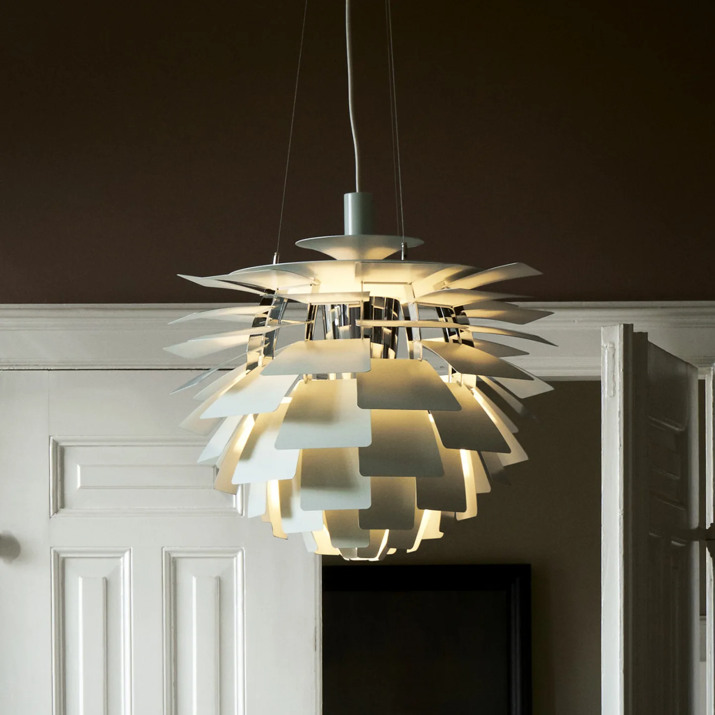 Louis Poulsen PH Artichoke Pendelleuchte Ø48cm Dusty green-high lustre chrome plated