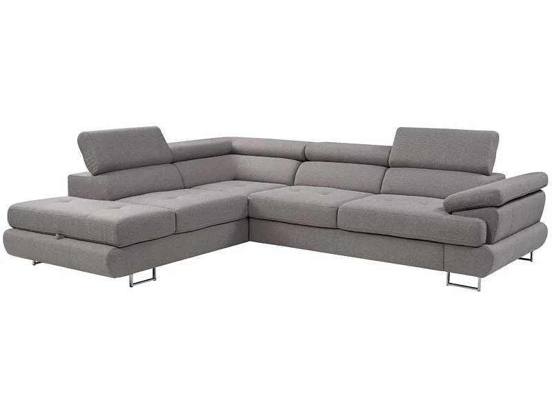 Ecksofa LUTON Polyester grau