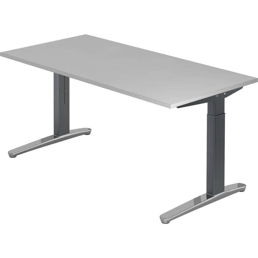 Schreibtisch Office grau Holzwerkstoff Höhenverstellbar B 160 T 80 cm